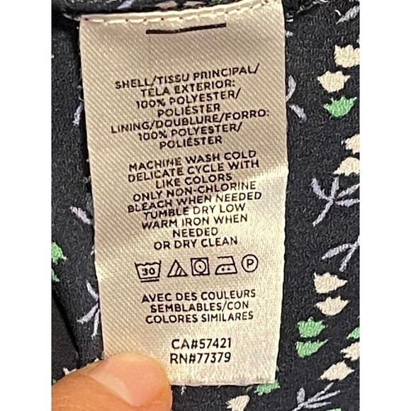 Ann Taylor Floral Blouse Women’s Top Size XXS Petite Blue Ruffles Cap Sleeve - Picture 5 of 5